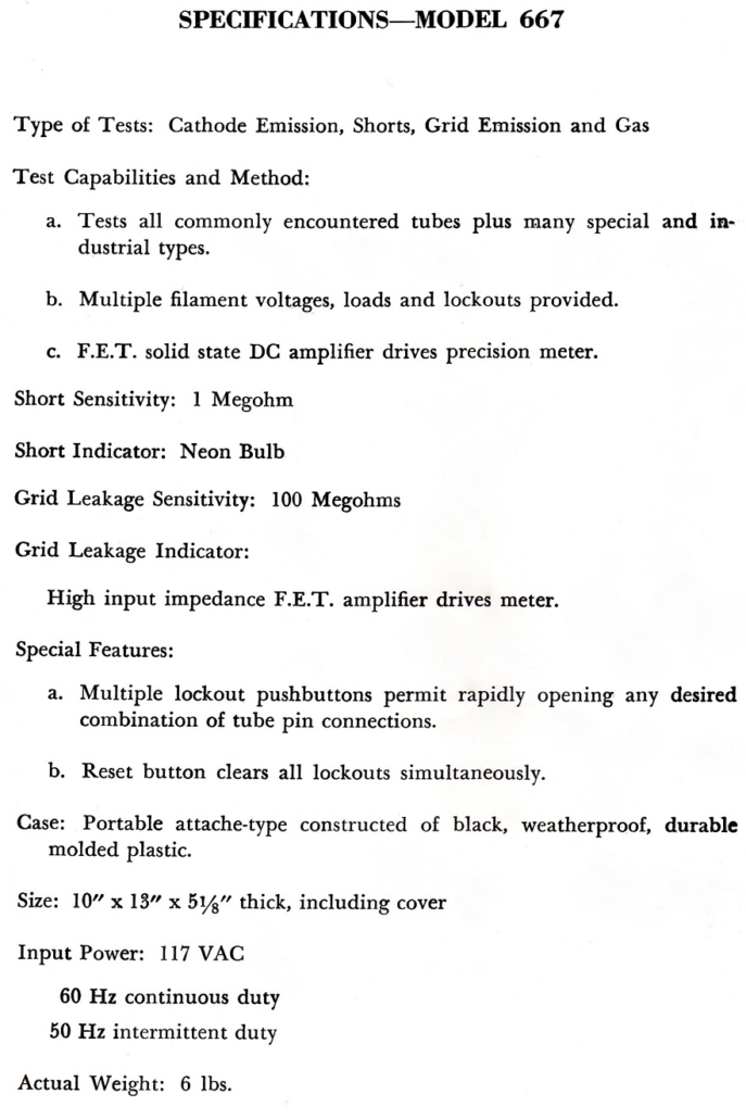 B&K667_specs