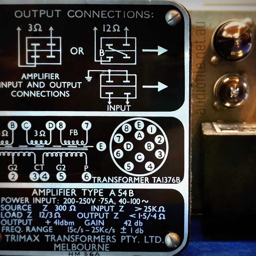 Tube Amplifier Trimax A54b Type 3